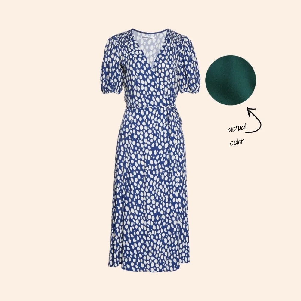 Reformation Augustina Dress (Emerald)